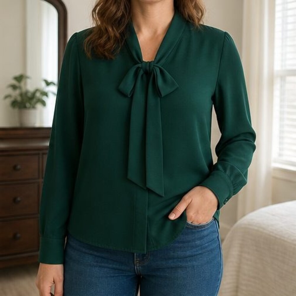 Gray Ruffle Blouse - Picture 2 of 6
